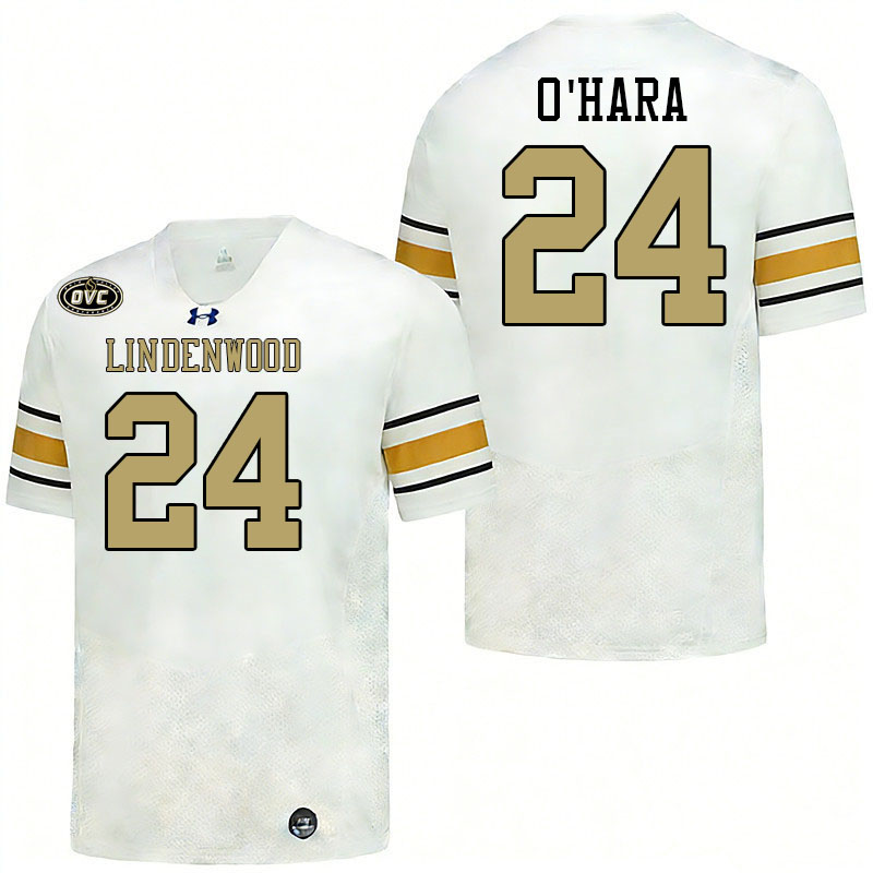 Lindenwood Lions #24 Nolan O'Hara College Football Jerseys,Uniforms-White